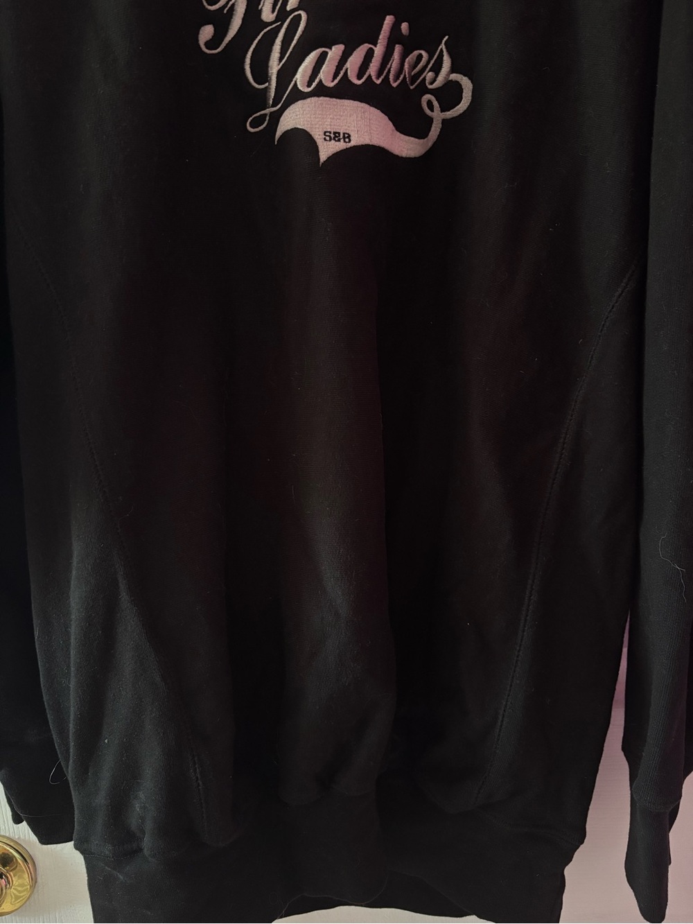 Vintage Steve & Barry's Pink Ladies Crewneck Sweatshirt Black Large - Picture 8 of 10